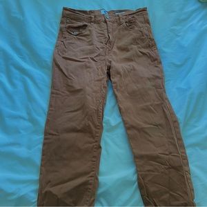brown straight leg jeans